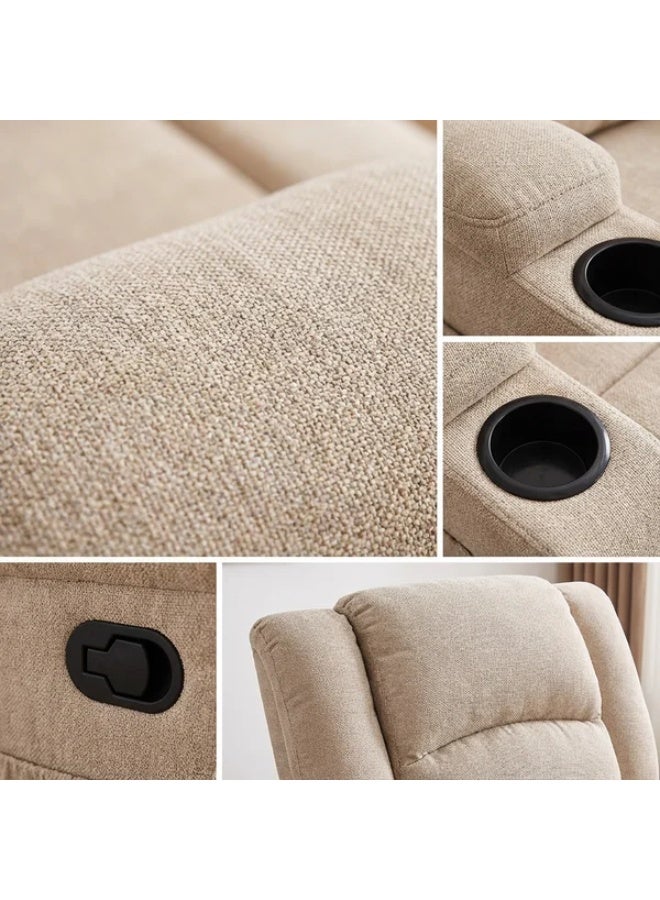 UNIKSAR Ultra-Luxury Recliner Chair with Dual Cup Holders, Side Pockets & 360° Swivel | Premium Ergonomic Reclining Armchair with Adjustable Backrest & Footrest | Soft Fabric Upholstery for Living Room, Office & Home Theater - Image 3